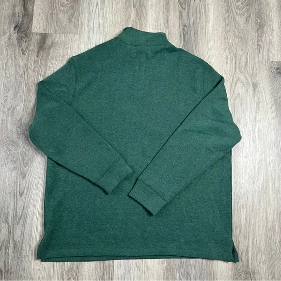 New Polo Ralph Lauren Sweater Mens XXL Green Estate Rib 1/4 Zip Pullover Pony
